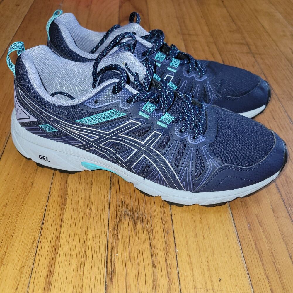 ASICS Women's Gel-Venture 7 Black/Silver Hiking Shoes Size 9 sneakers